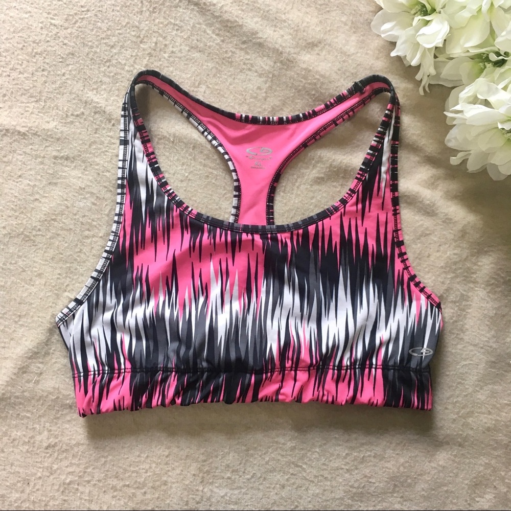 Neon Print Racerback Sports Bra